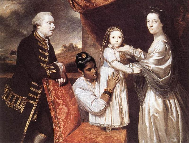 REYNOLDS, Sir Joshua George Clive and his Family with an Indian Maid china oil painting image